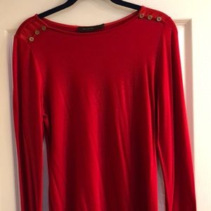 The Limited xs red long sleeve layering top with back detail